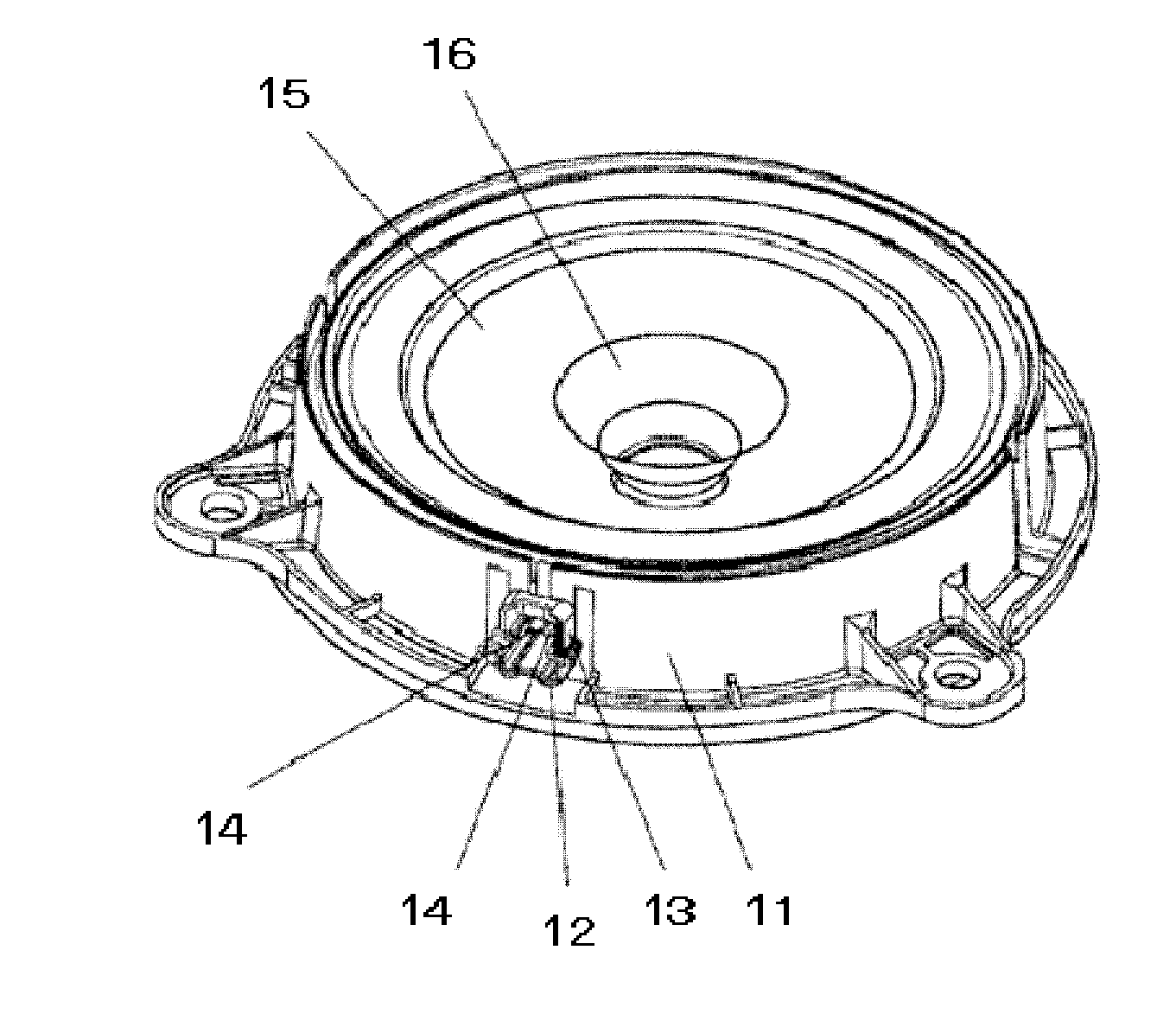 Frame for speaker, speaker using same, and electronic apparatus and mobile device using speaker