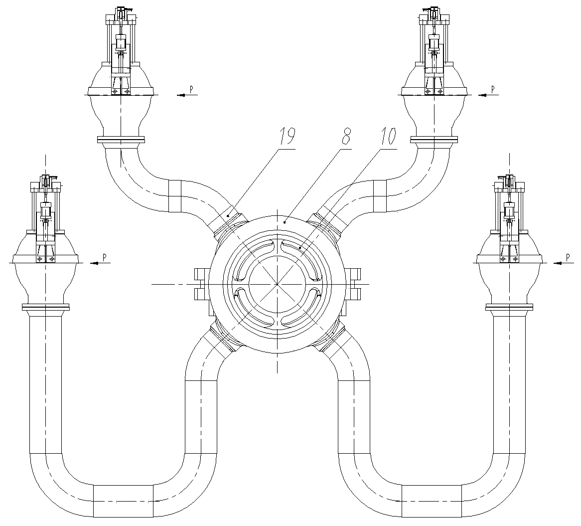 A low-parameter large-flow double-split back-pressure steam turbine