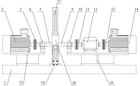 Test bench for peaking shaft type multi-specification rolling bearing clamped by electric cylinders