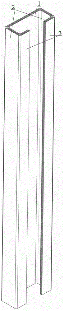 C-shaped wooden structure material for construction and preparation method thereof