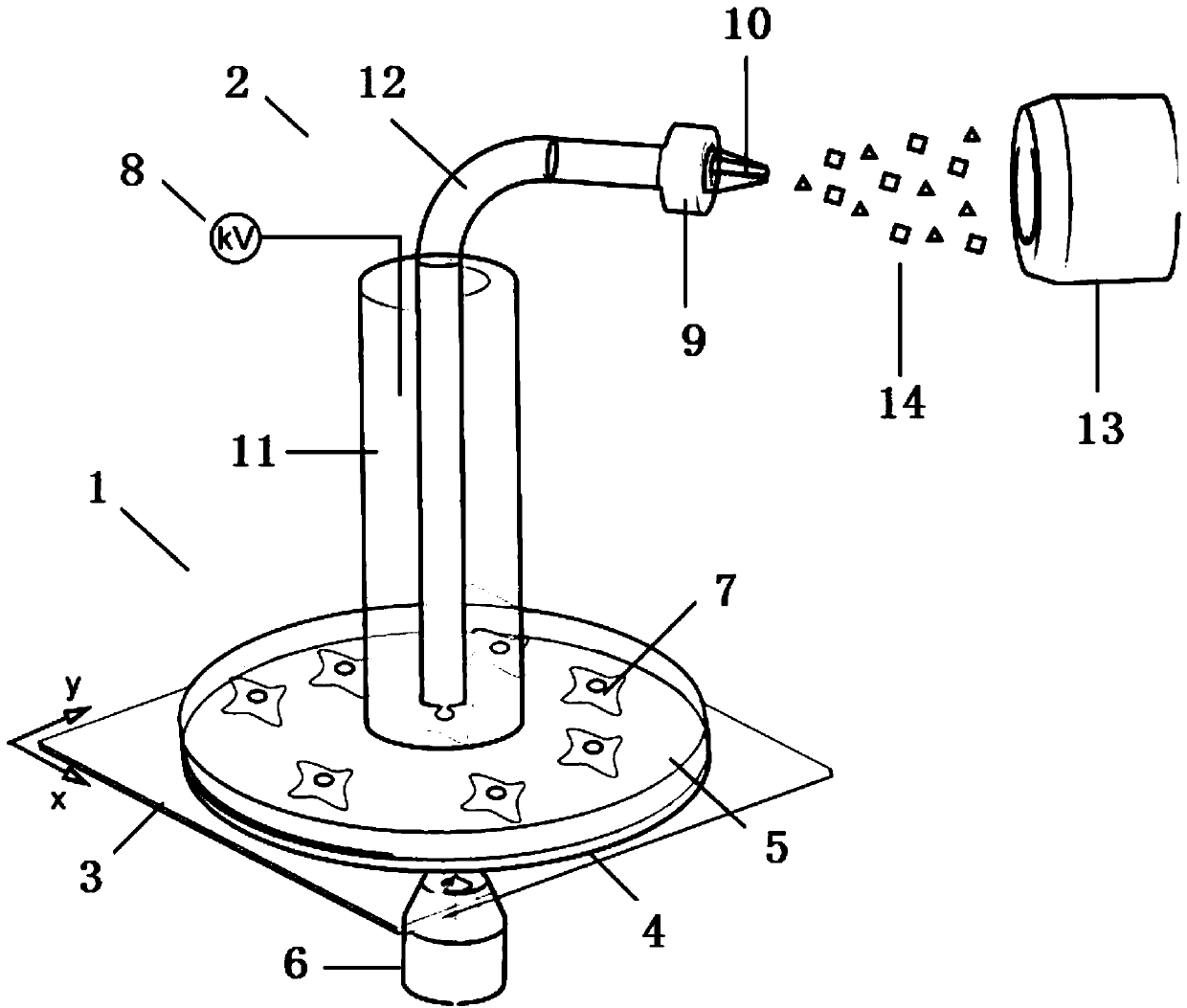 Living body single-cell in-situ lysis and online ionization detection mass spectrum interface apparatus