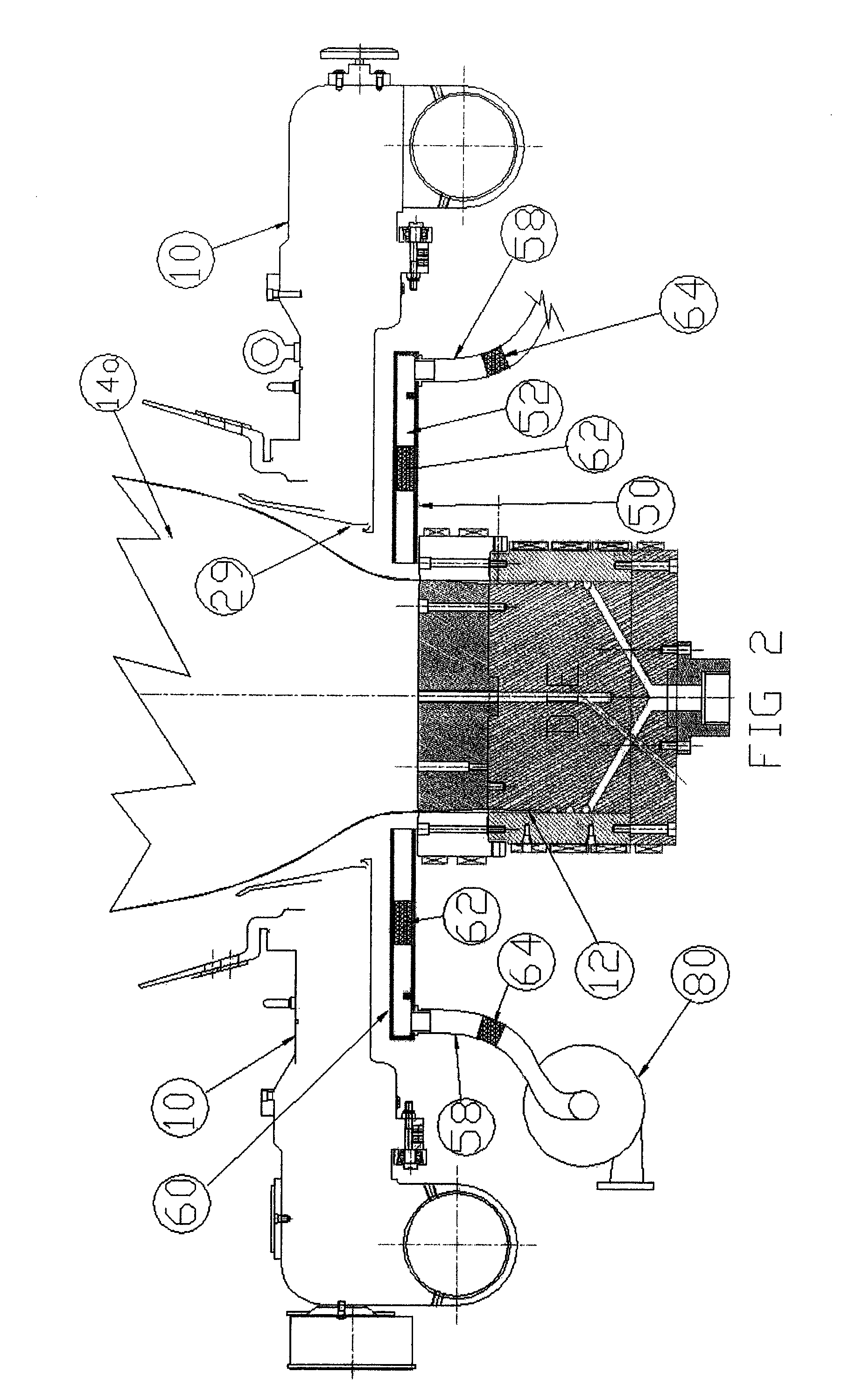 Evacuation system for plastics extrusion