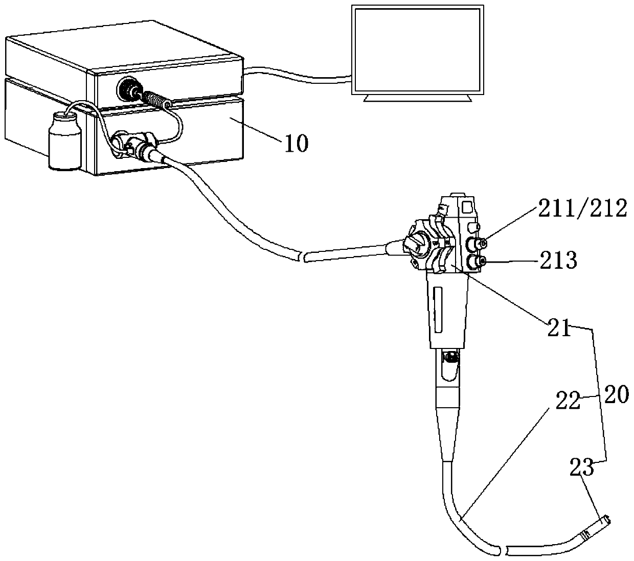 Automatic water and gas feeding electronic endoscope system