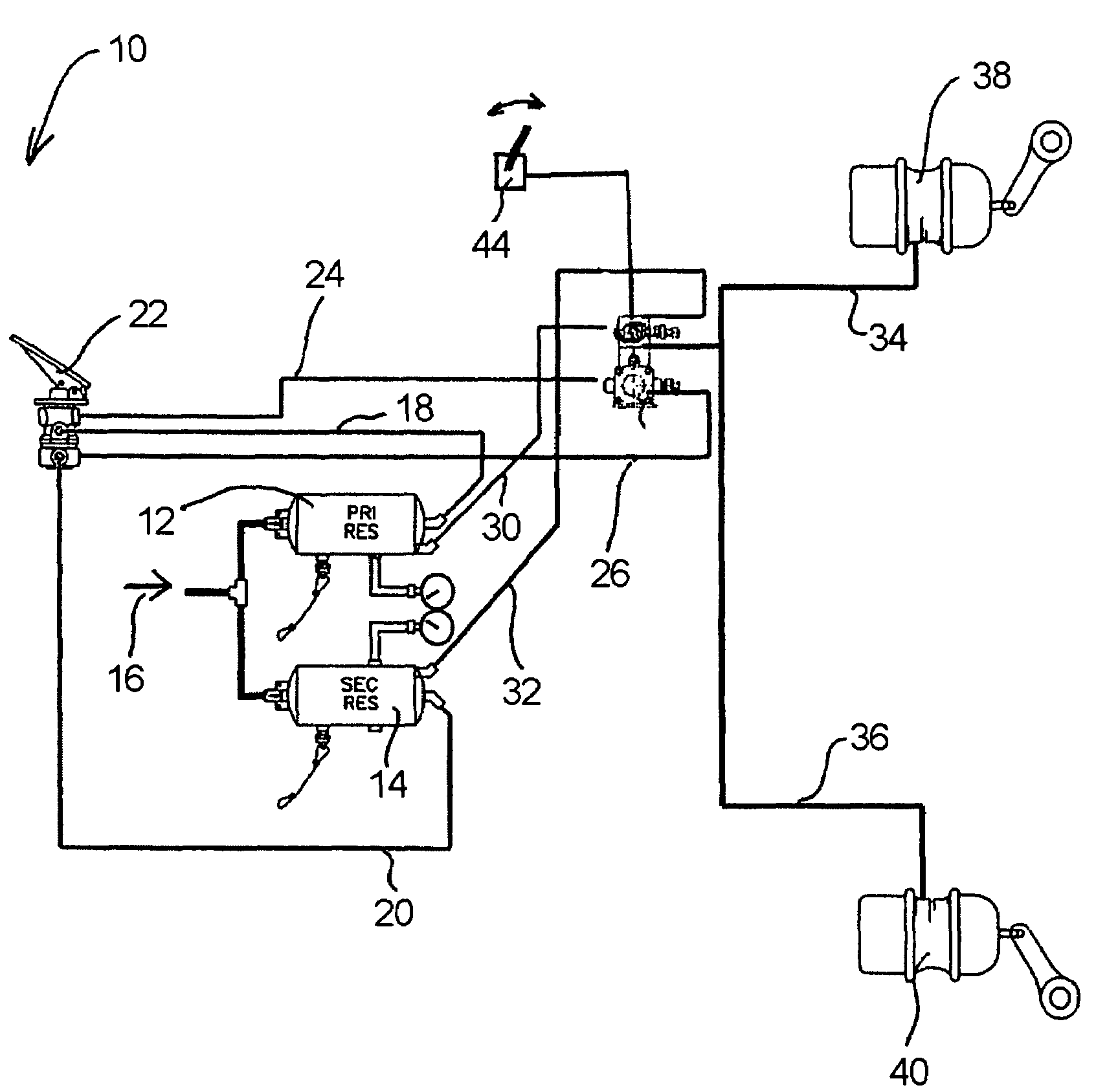 Electronic park brake valve system for air brakes vehicles