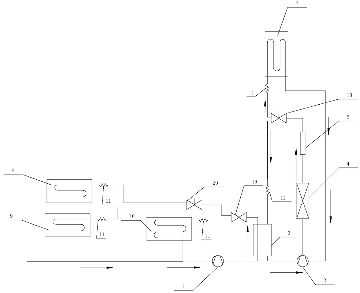 Partition refrigerating truck and a control method thereof