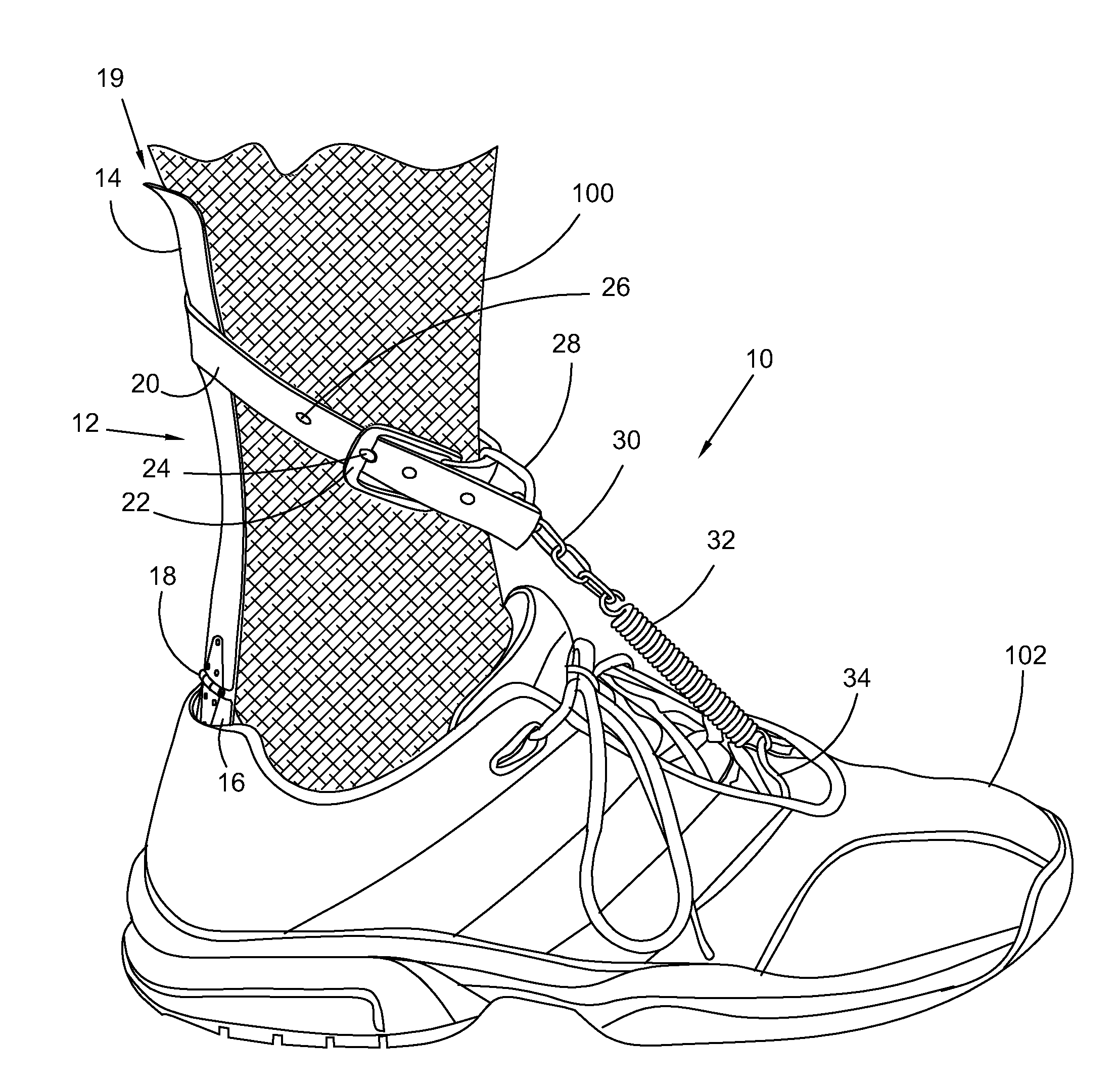 Walking device for remedying drop foot