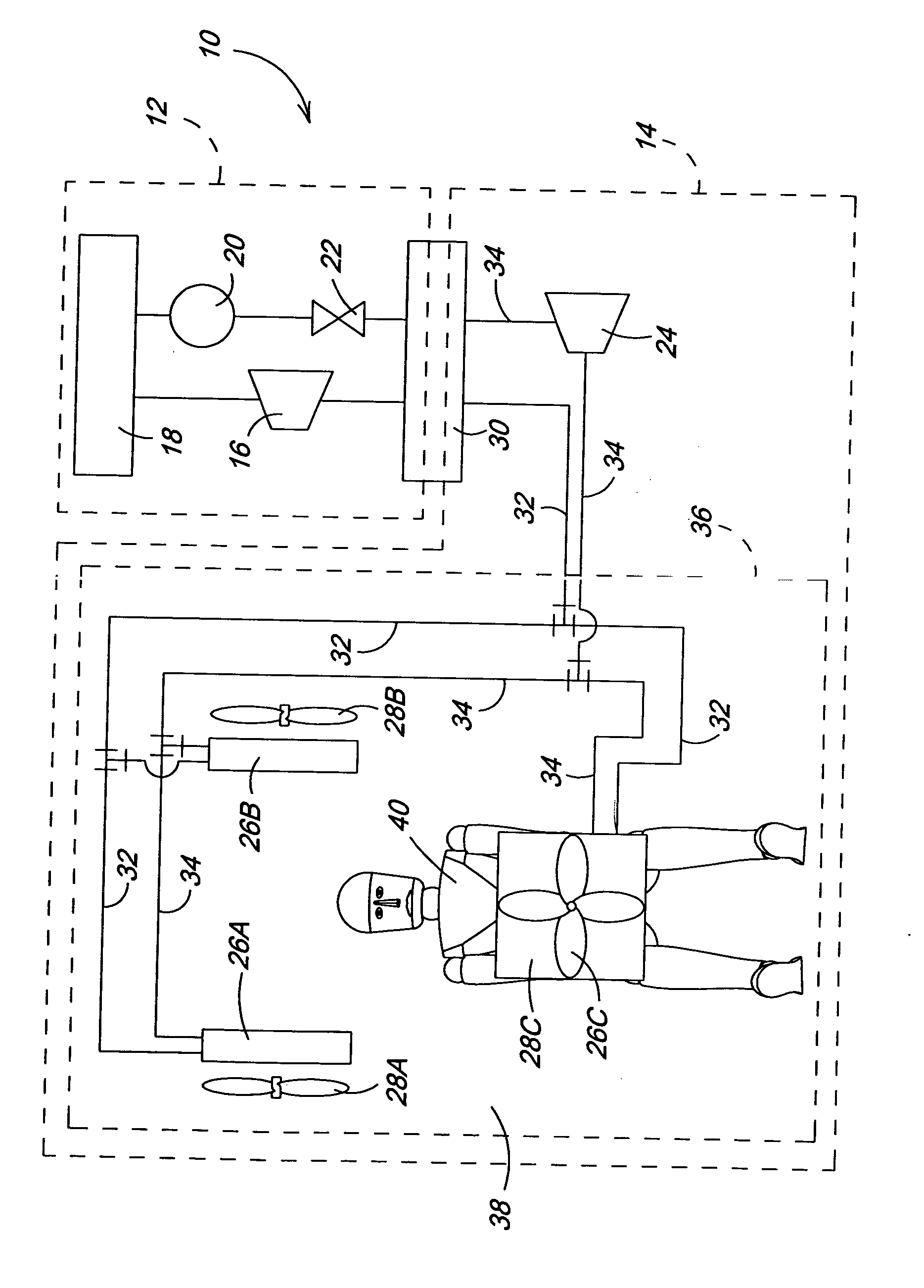 Distributed operator cooling system