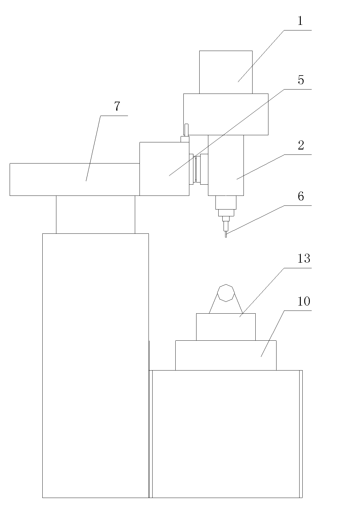 Five-axle numeric control milling machine