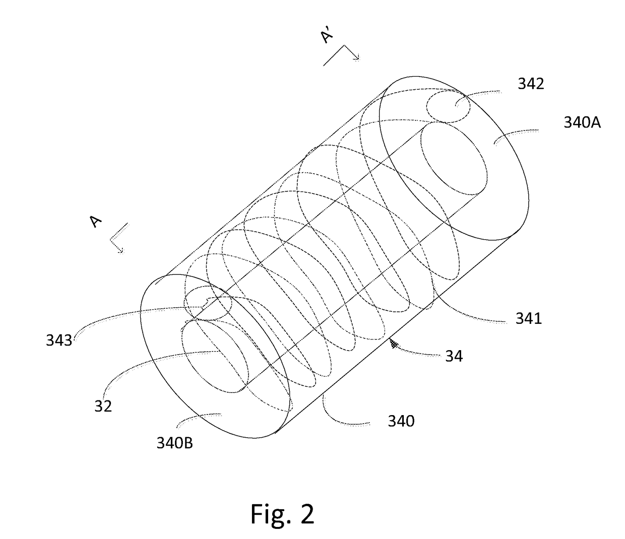 Liquid supply with spiral container