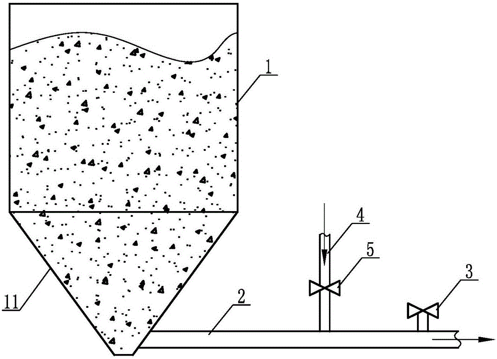 Anti-blocking emptying device for aerated grit chamber