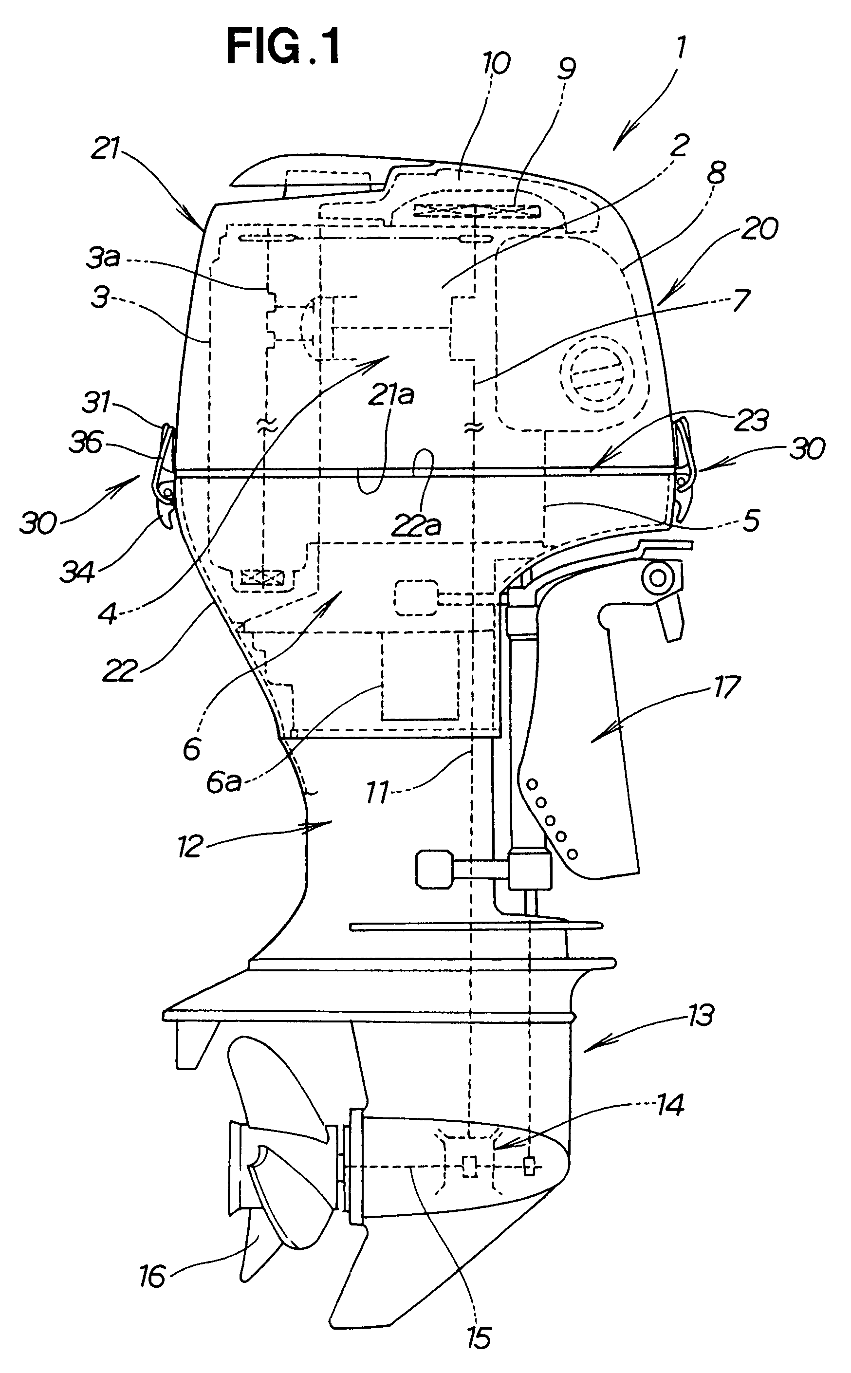 Seal member for engine cover of outboard motor