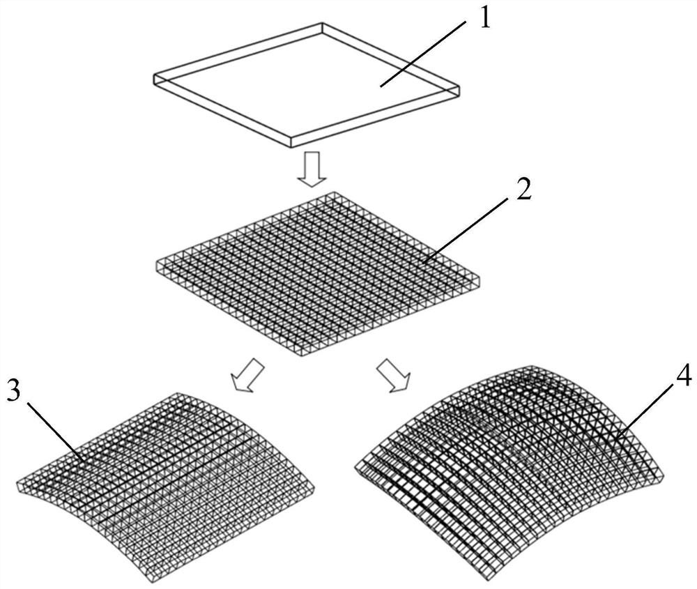 A flexible curved foam structure and its covering method