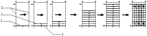 A combined installation method of steel structure roof purlins and support rods for industrial workshops