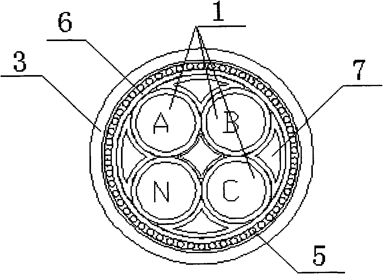 Concentric flame-retardant cable