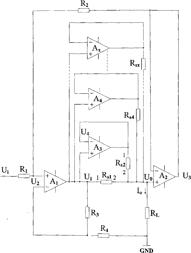 V-I switch circuit and programmed control current source using the same