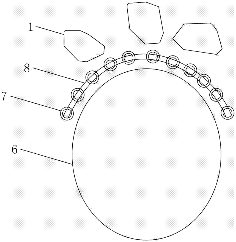 Method for isolating solitary stone group on upper portion of shield tunnel through advance pipe shed