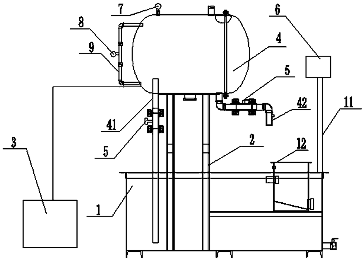 Automatic water draining device test equipment based on gas extraction