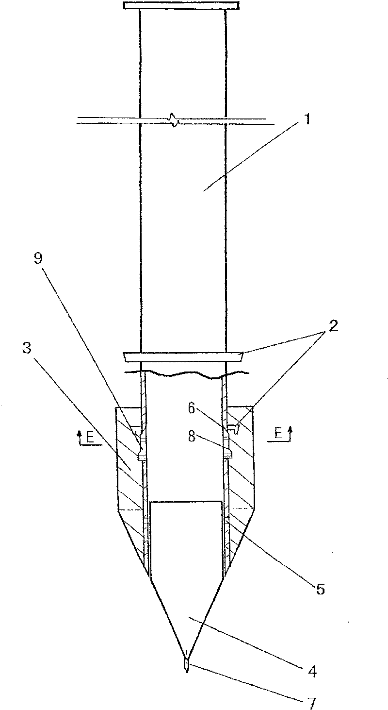 Pile-formation sunken tube of pedestal pile