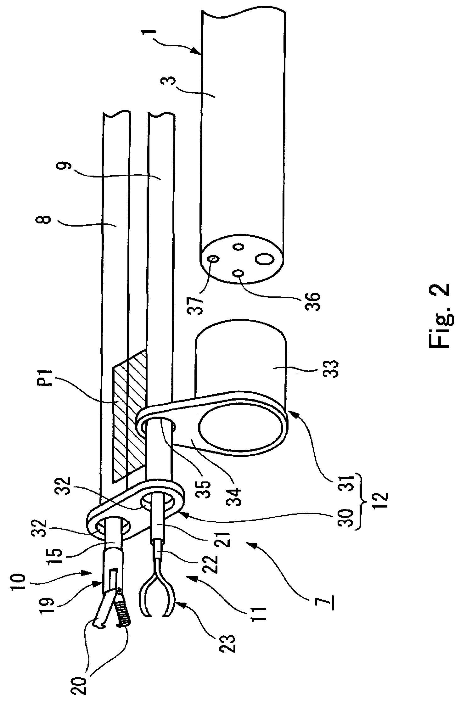 Endoscopic treatment instrument, endoscopic treatment system and supporting adaptor