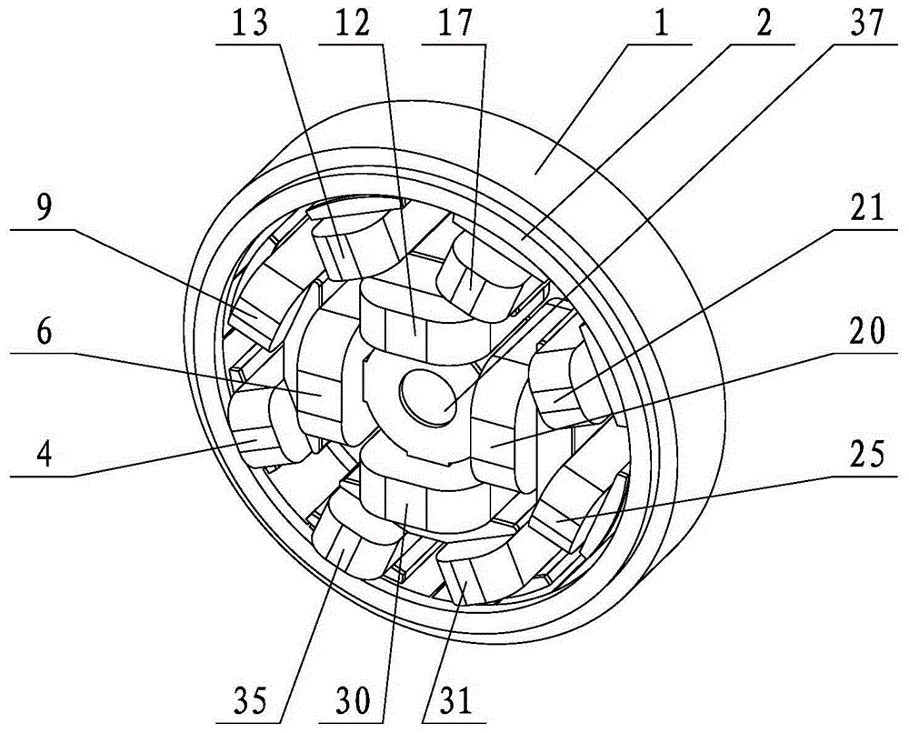 Split pole-changing variable-speed outer rotor asynchronous motor