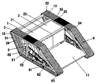 Power transmission structure for simple and convenient mountain forest transport machine