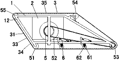 Power transmission structure for simple and convenient mountain forest transport machine