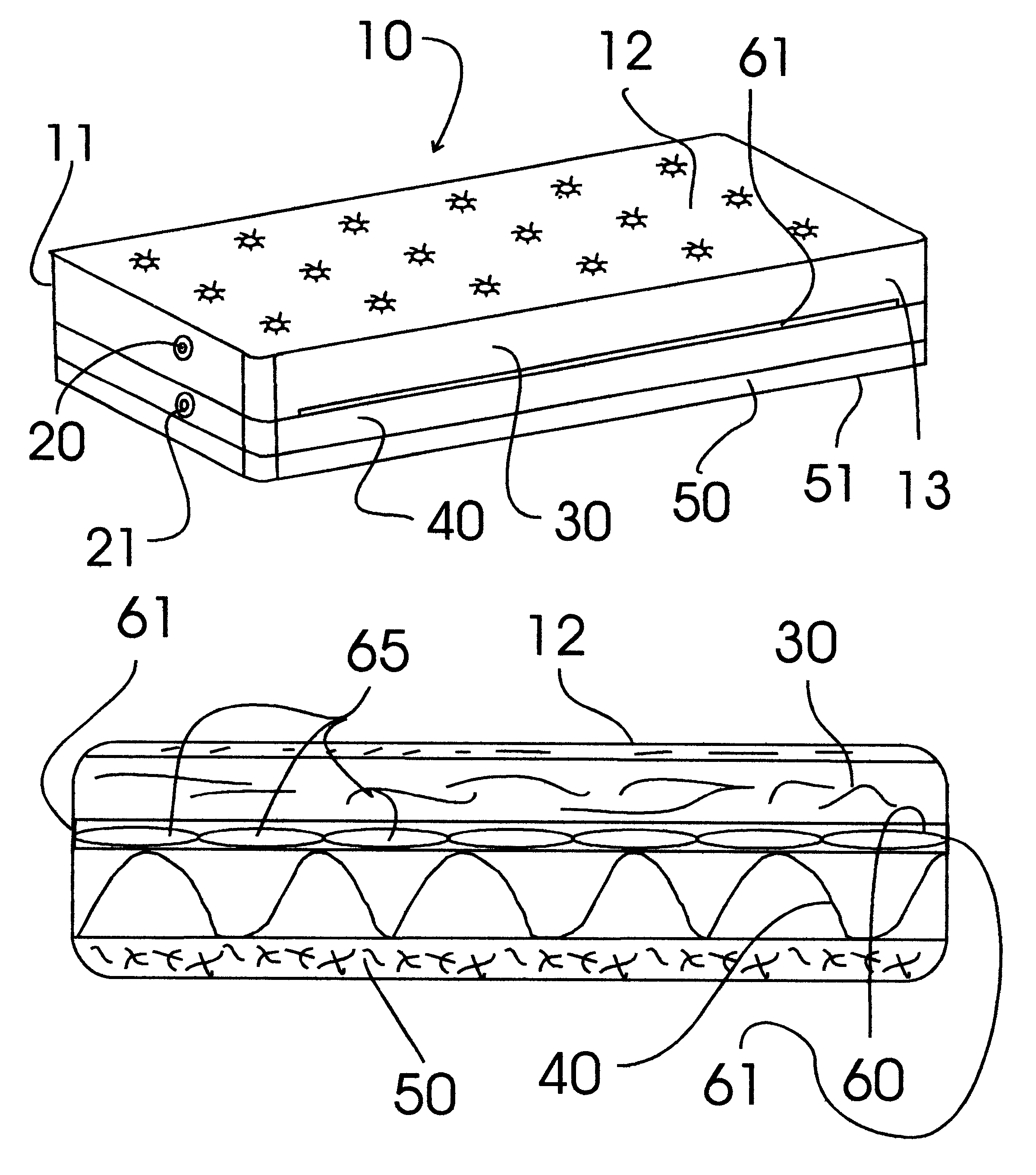 Portable water cooled mattress