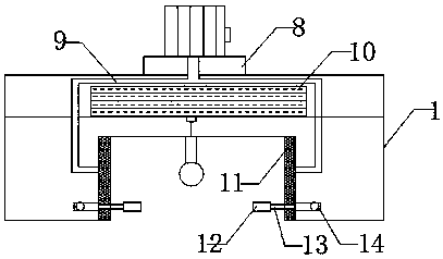 Snow removing device for tracks