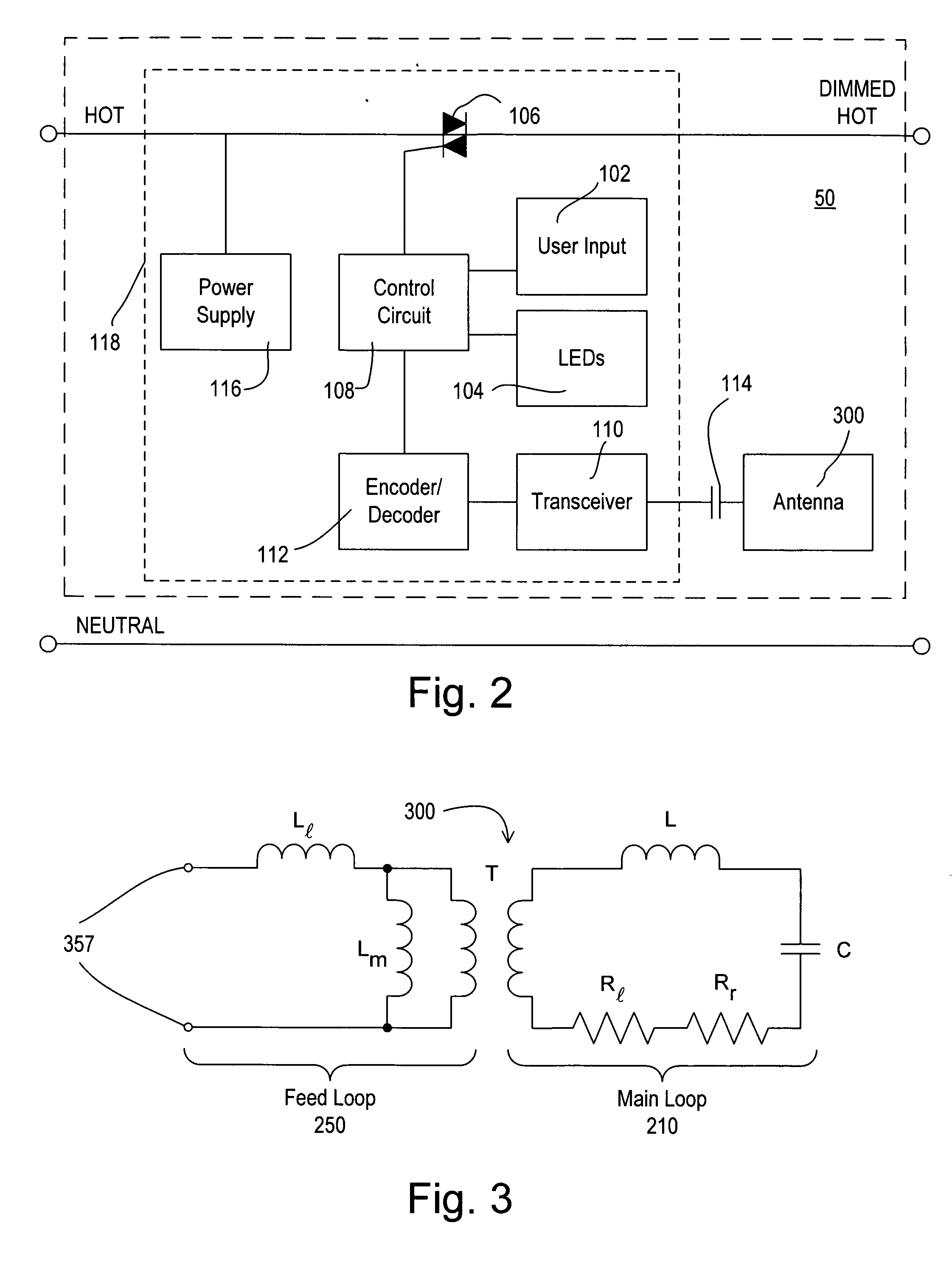 Compact radio frequency transmitting and receiving antenna and control device employing same