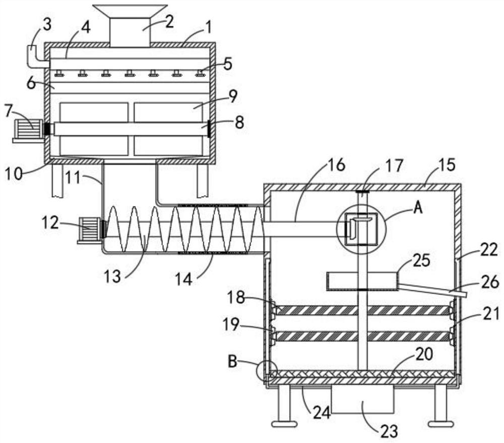 Raw material cleaning and fine crushing treatment equipment for plastic processing