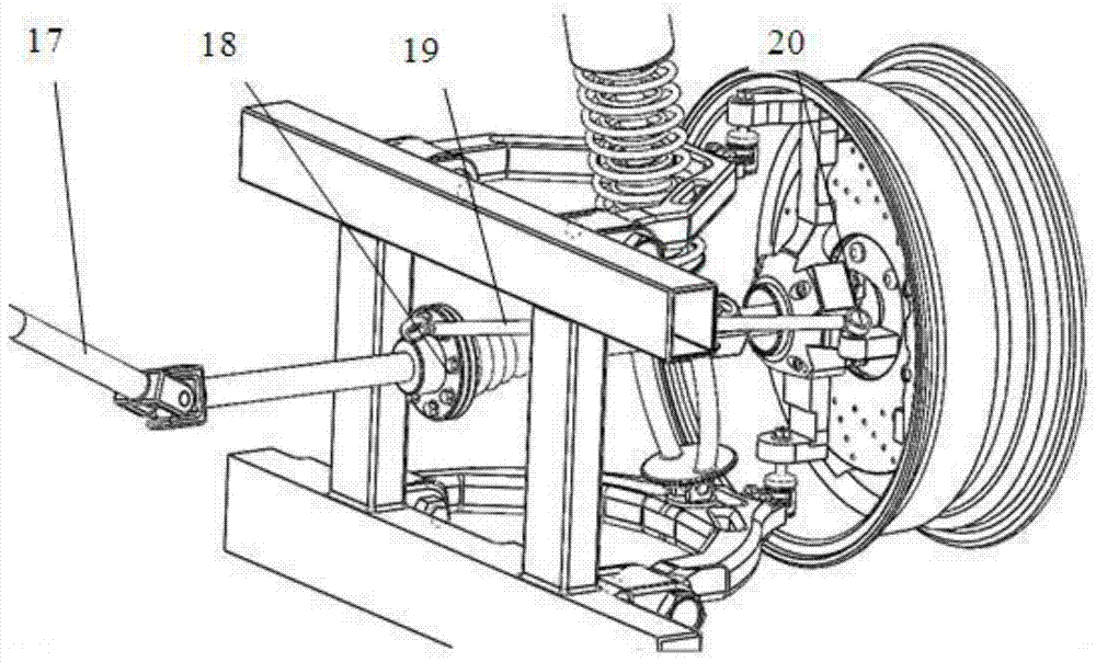 Integrated unequal-length double-wishbone suspension wheel drive system to reduce unsprung mass