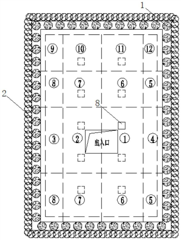 Construction method for constructing underground garage through cover-excavation reverse construction