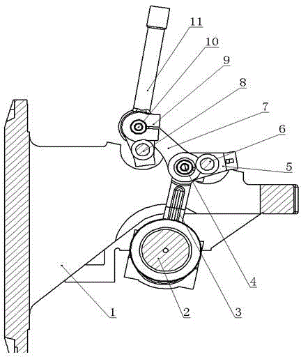 Crankshaft and connecting rod mechanism of guide bar of warp knitting machine with single needle bed