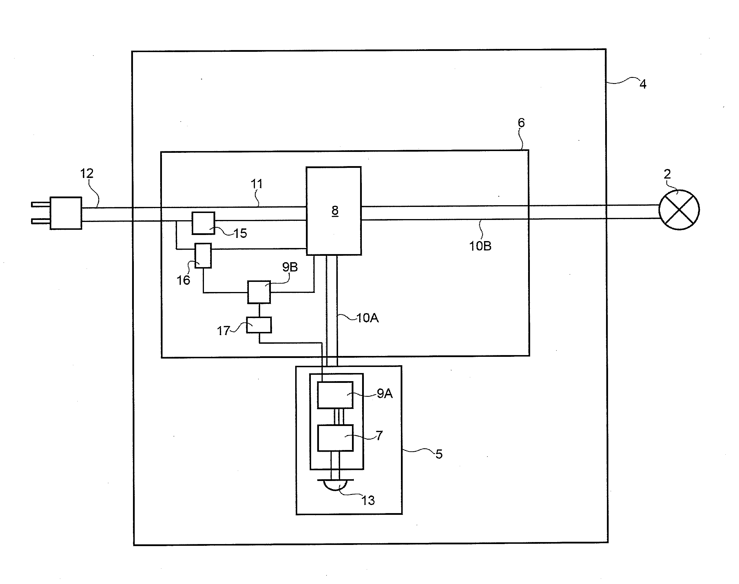 Presence sensor-controlled lighting apparatus