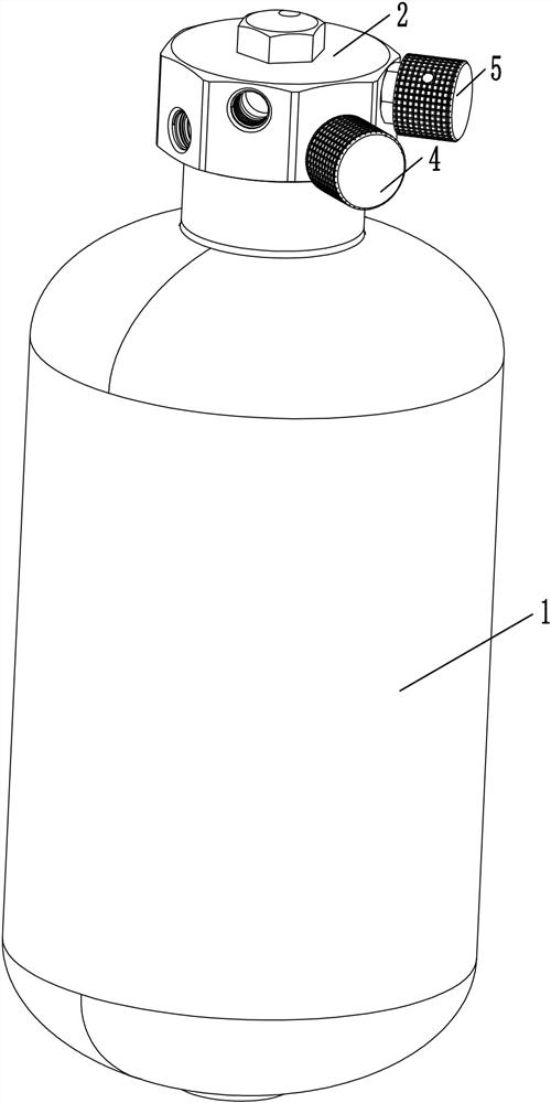 In-bottle pressure reduction and self-locking integrated electromagnetic valve