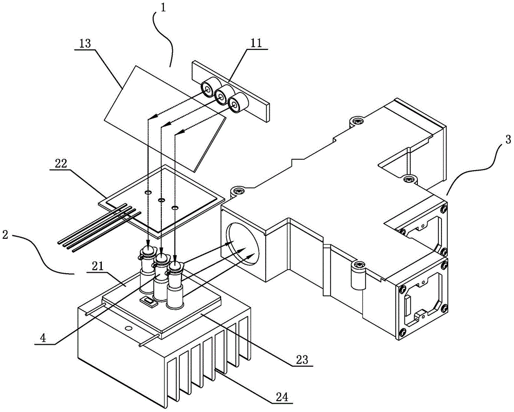 Optical excitation and detection system of fluorescent quantitative PCR detector