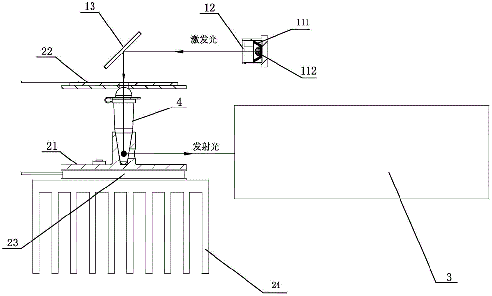 Optical excitation and detection system of fluorescent quantitative PCR detector