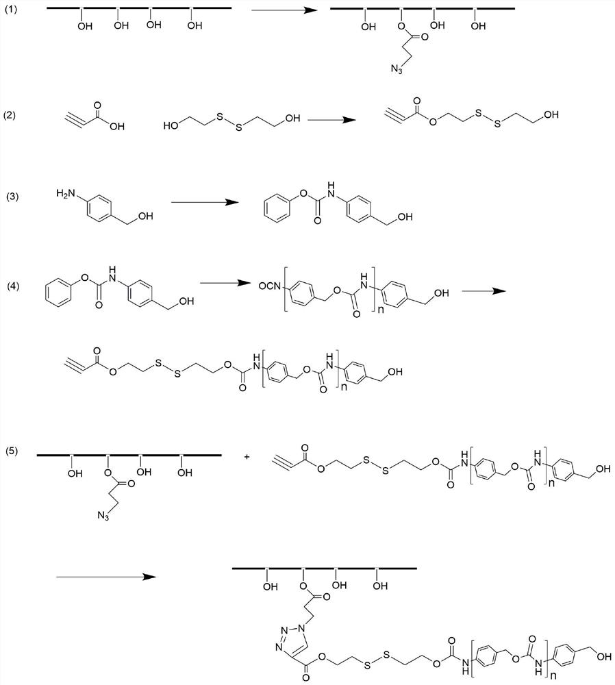 A kind of polysaccharide-based reduction-responsive self-depolymerization graft polymer and its preparation method and use