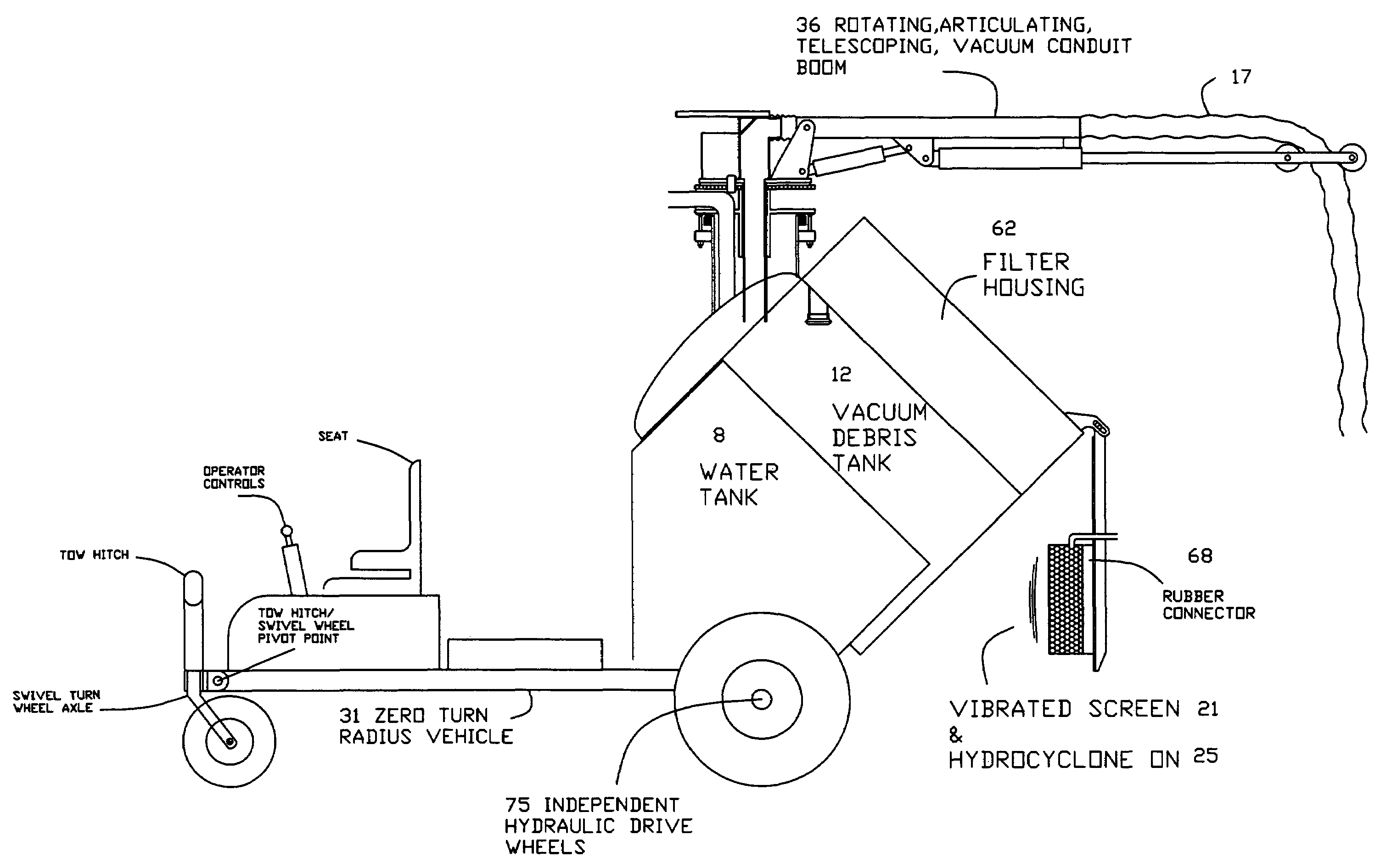 Inclined slope vacuum excavation container