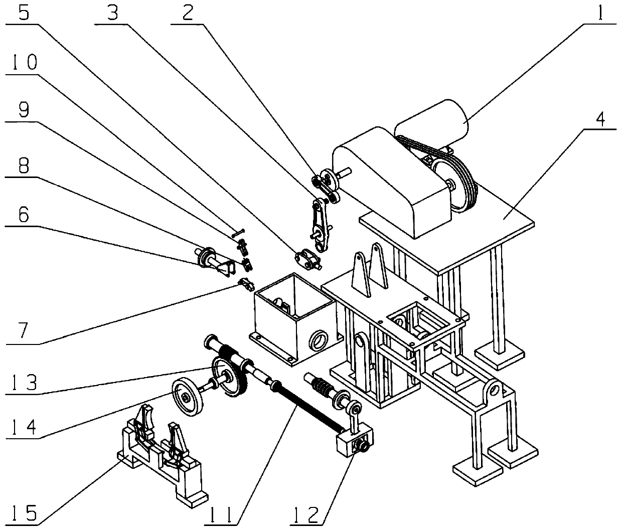 Horizontal claw wear resistance testing machine