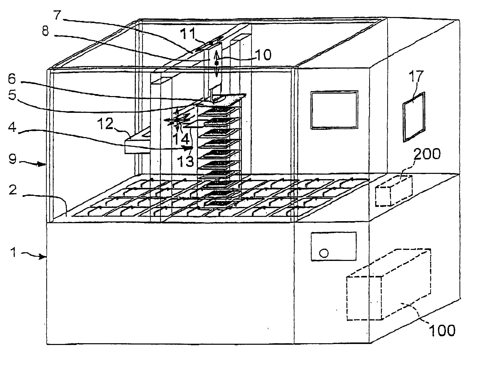 Work enclosure having article supports that obstruct access openings