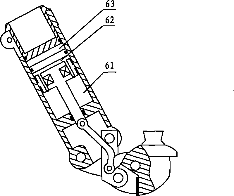 Four-bar linkage artificial limb knee joint based on magneto rheological effect