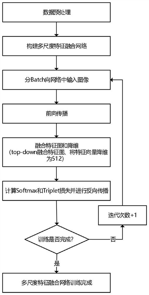 Pedestrian re-identification feature extraction method based on multi-scale feature fusion