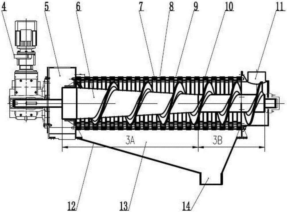 Novel stacked screw sludge dewatering machine and spiral shaft thereof