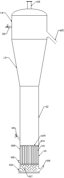 Three-phase fluidized continuous reaction device for preparing rutile by hydrochloric acid leaching method