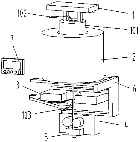 Integrated printing device and printing method of continuous fiber embedded material