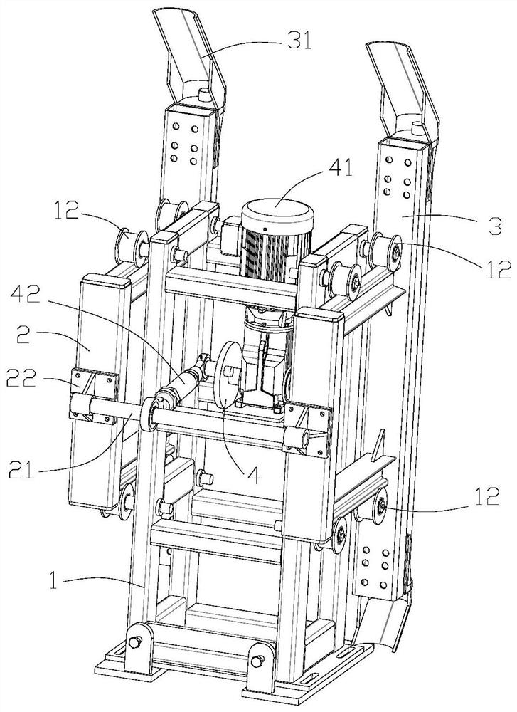 Inverted wire drawing take-up machine