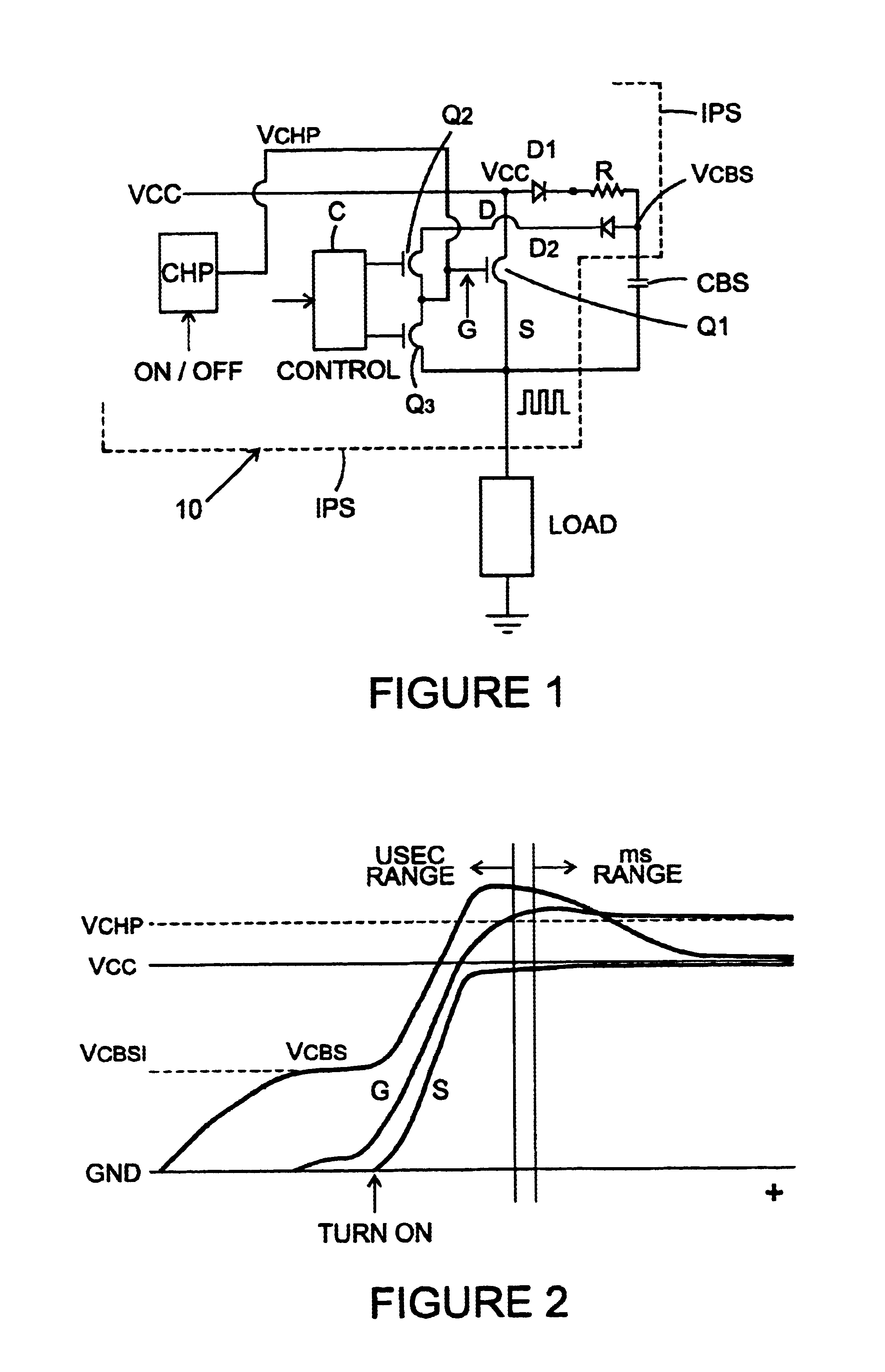 High side power switch with charge pump and bootstrap capacitor