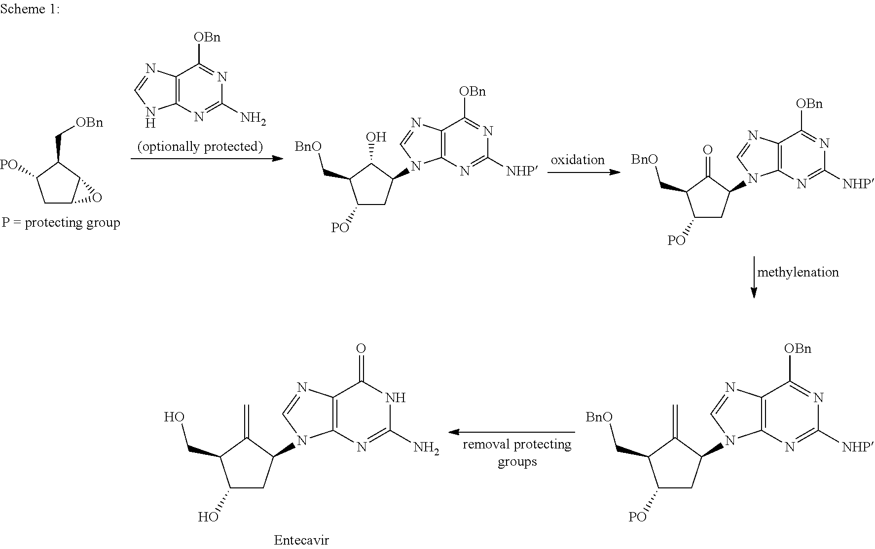 Preparation process of an antiviral drug (entecavir) and intermediates thereof