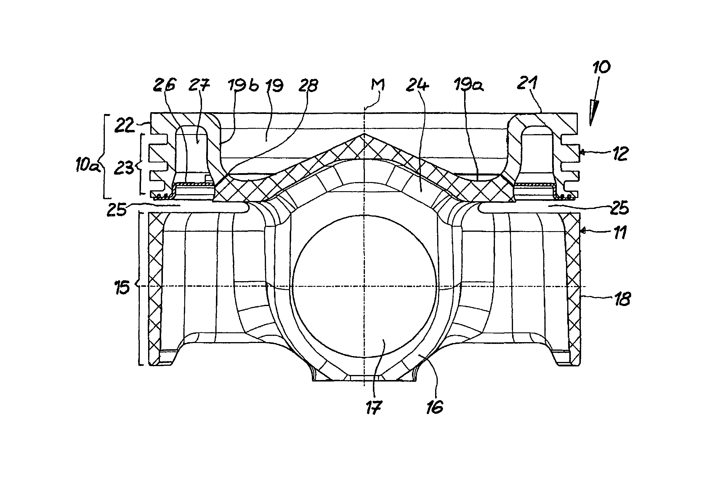 Piston for an internal combustion engine and method for its production